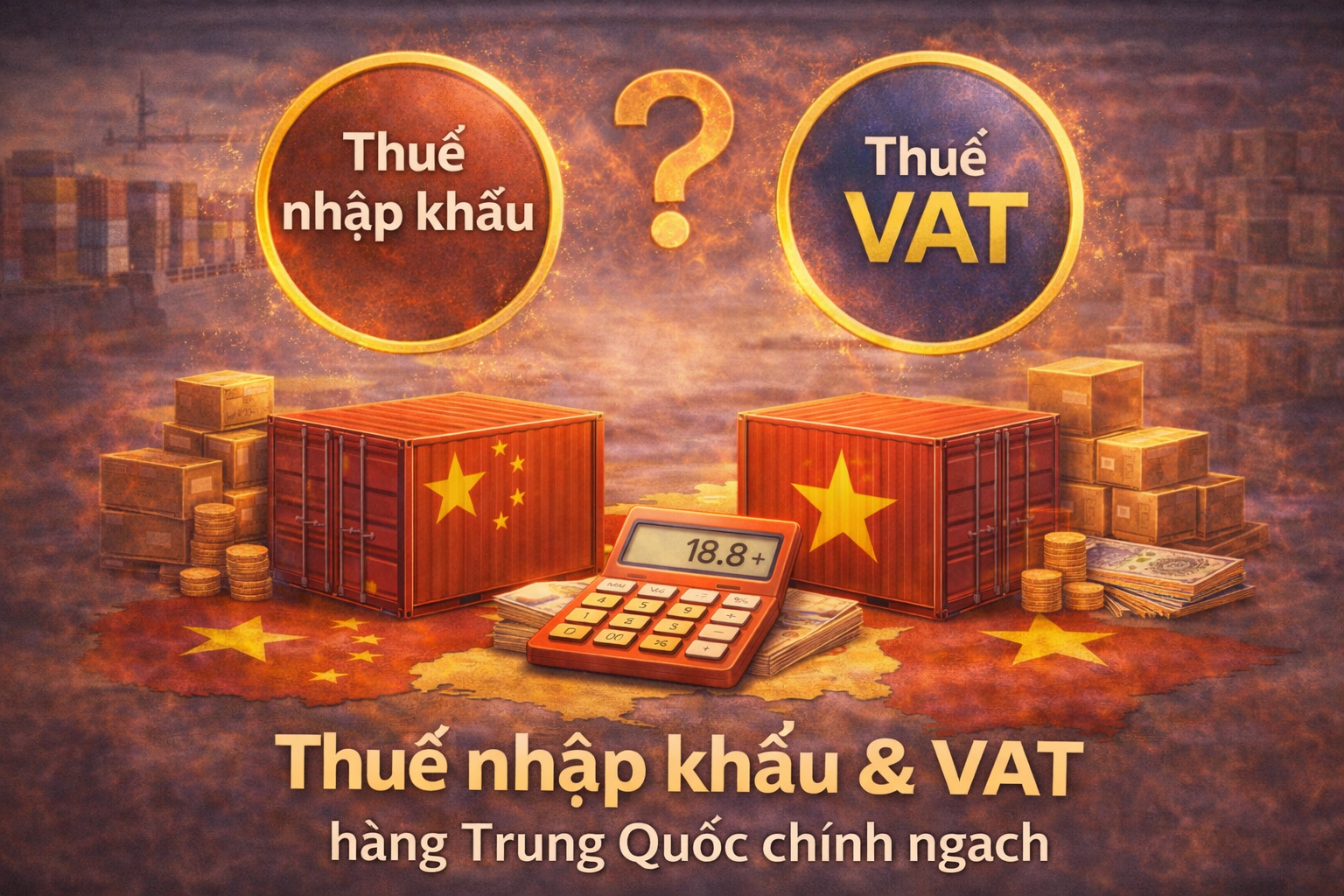 Thuế nhập khẩu & VAT hàng Trung Quốc chính ngạch