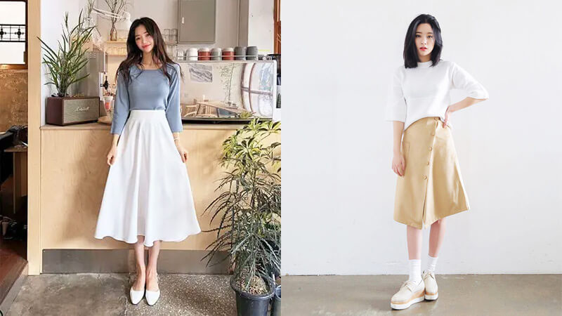 Áo gile mix với áo sơ mi và quần jeans