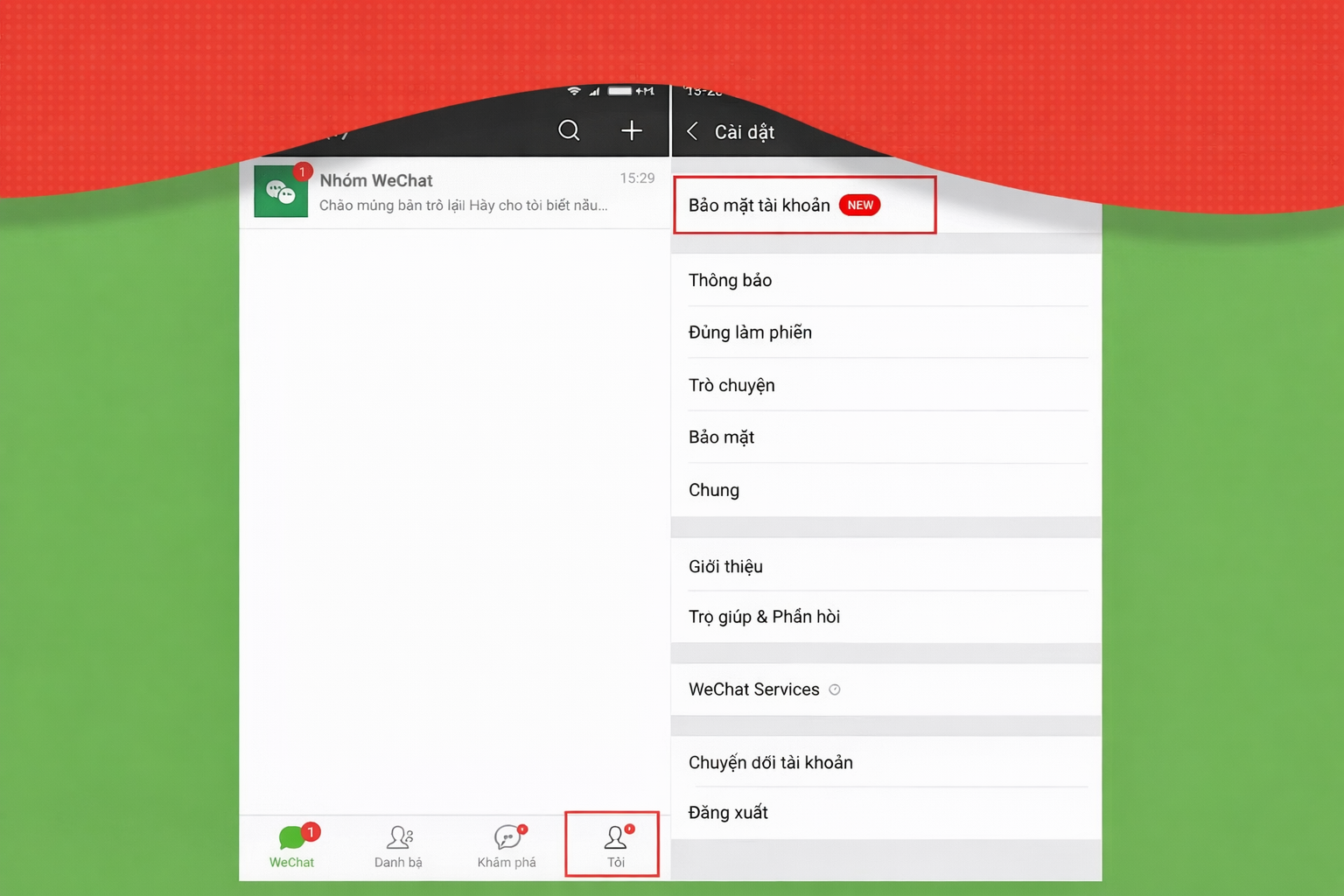 Hướng dẫn lấy lại mật khẩu WeChat bằng ID