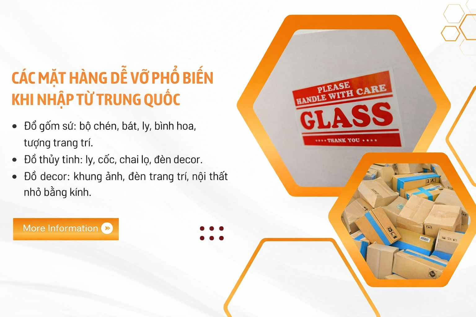 Các mặt hàng dễ vỡ phổ biến khi nhập từ Trung Quốc