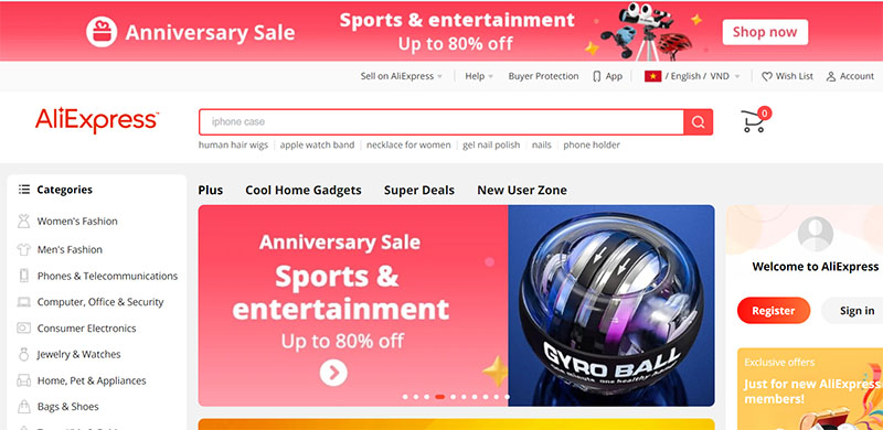 AliExpress – Trang web bán hàng Trung Quốc cho thị trường quốc tế